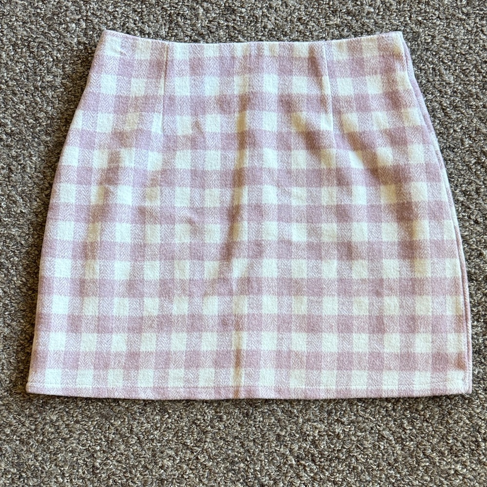 Pink Plaid Women's Skirt